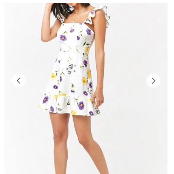 Forever 21 Dresses & Skirts - Forever 21 Linen Floral Dress Size Small